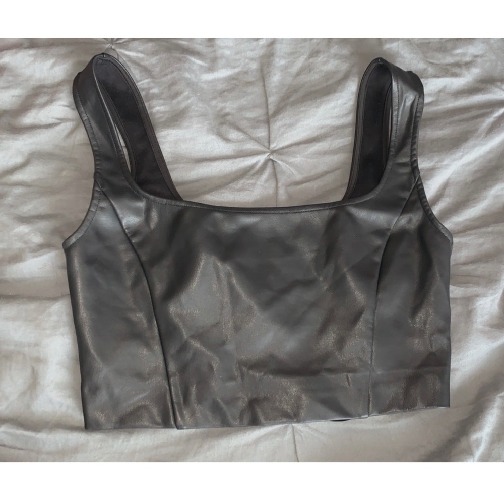 Leather crop top